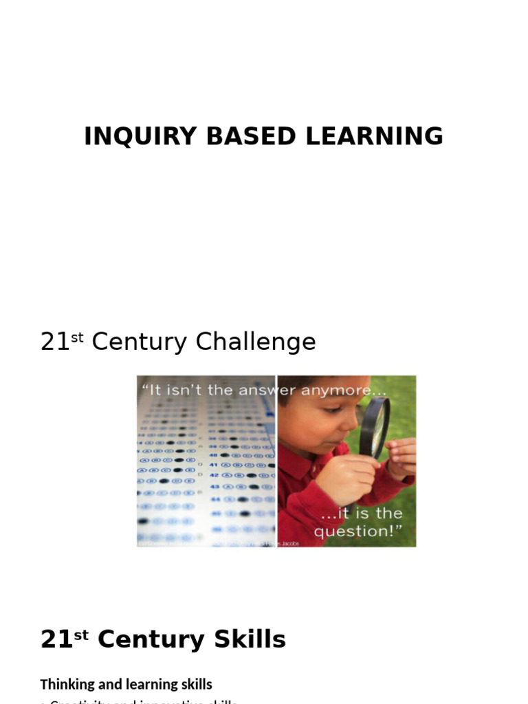 Inquiry Based Learning Overview | PDF | Inquiry Based Learning | Learning