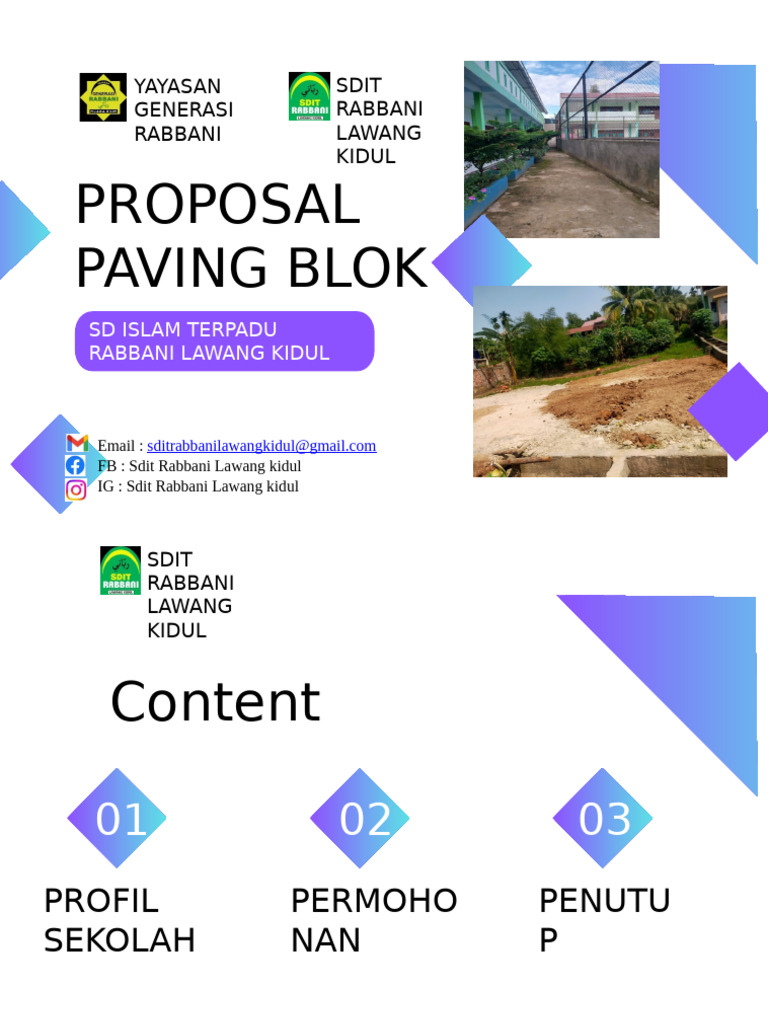 Proposal Paving Blok SDIT Rabbani | PDF