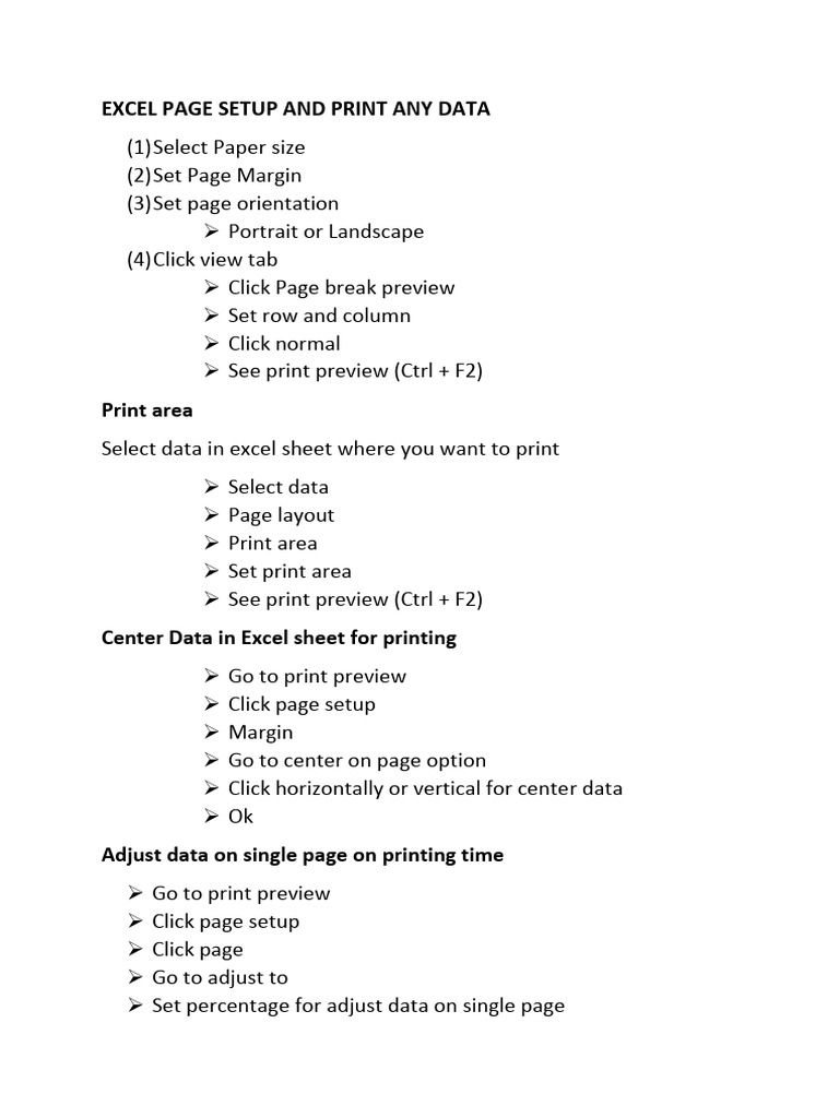 Twenty Eight Day in Computer Class (Page Setup and Print Data in Excel ...