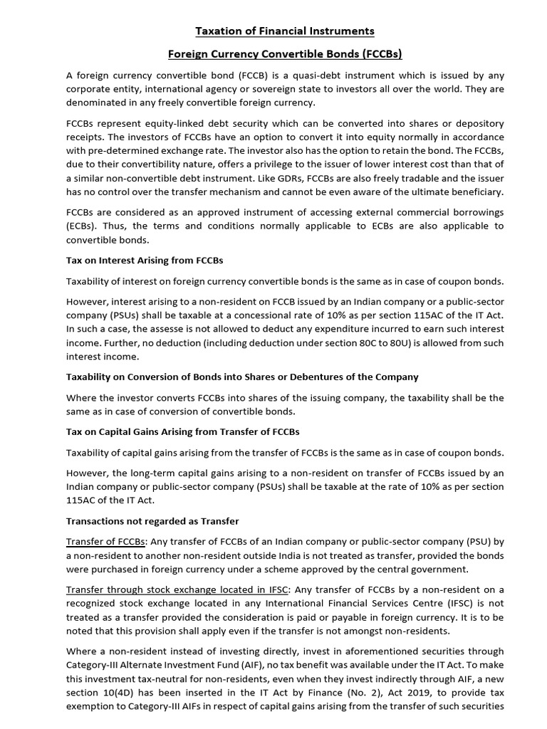 TFI FCCB Taxability Case | PDF | Capital Gains Tax | Capital Gain