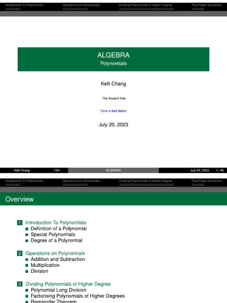04 Polynomials (Applications of RT and FT) and Intro To Rational ...