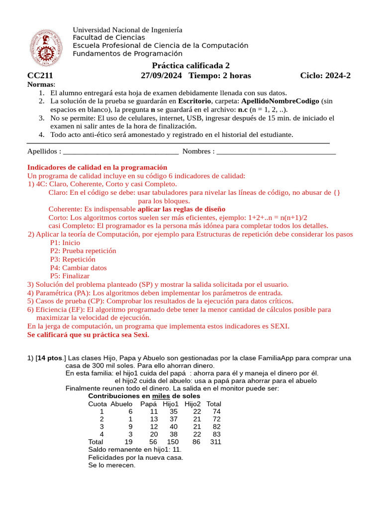 Práctica de Programación en Java 2024 | PDF | Programación de ...