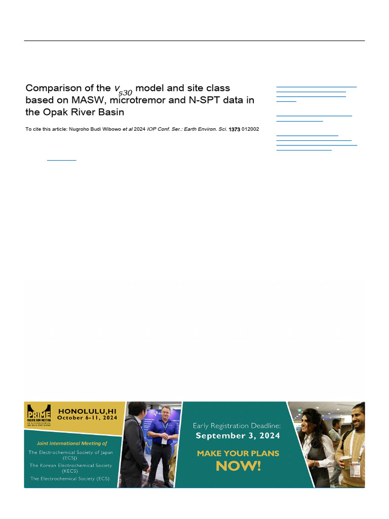 Comparison of The V s30 Model and Site Class Based | PDF | Volcano ...