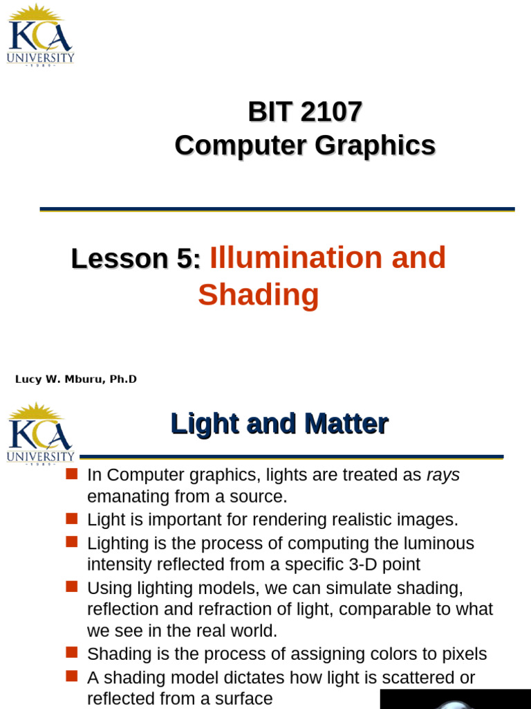 Computer Graphics: Light & Shading | PDF | Rendering (Computer Graphics ...