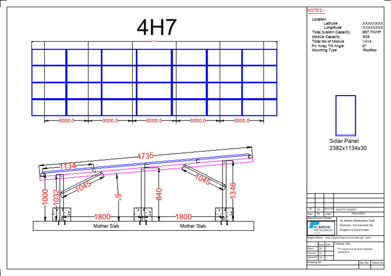 Solar Carport Project PV Layout Drawings | PDF | Solar Panel | Solar Power