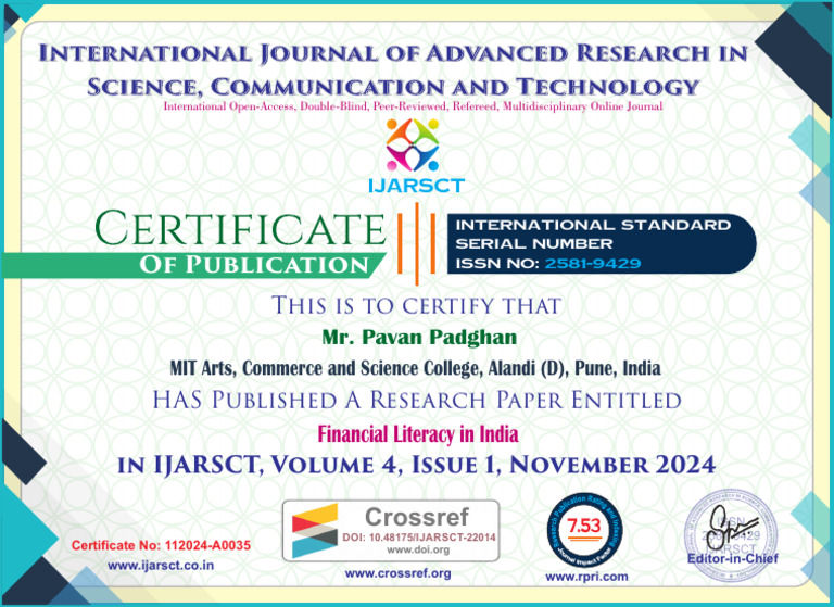 Research Certificate | PDF