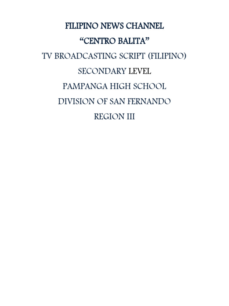 Sample TV Broad Script | PDF
