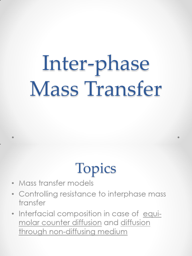 Interphase Mass Transfer Models Explained | PDF | Teaching Methods ...
