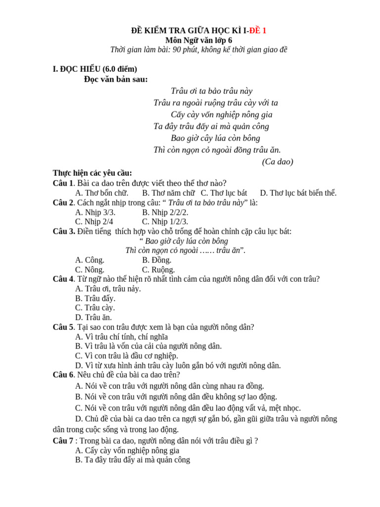 25 de thi giua hk 1 ngu van 6 co dap an pdf