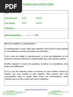 Questionnaire QuickDASH pour membre supérieur | PDF