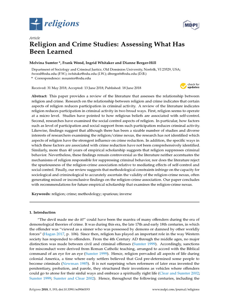 Religion's Impact on Crime Rates Explained | PDF | Émile Durkheim ...