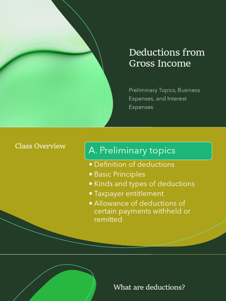 Deductions Preliminary Topics | PDF