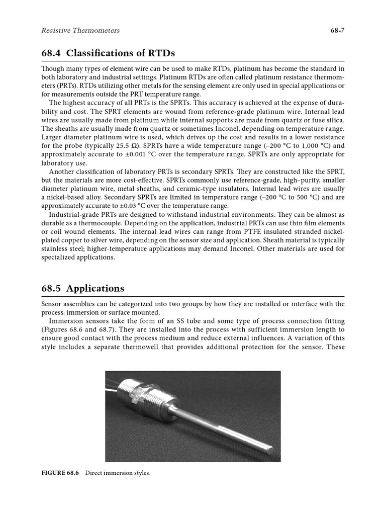 68.4 Classifications of RTDS: Resistive Thermometers | PDF | Building ...