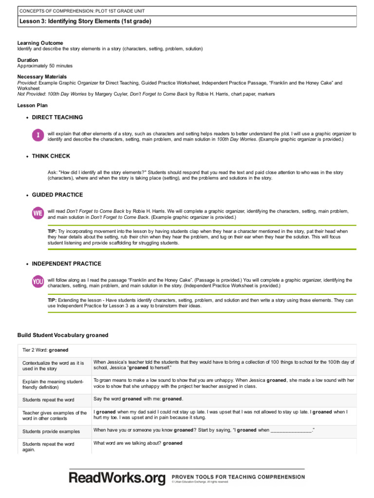 Story Elements | PDF | Reading Comprehension