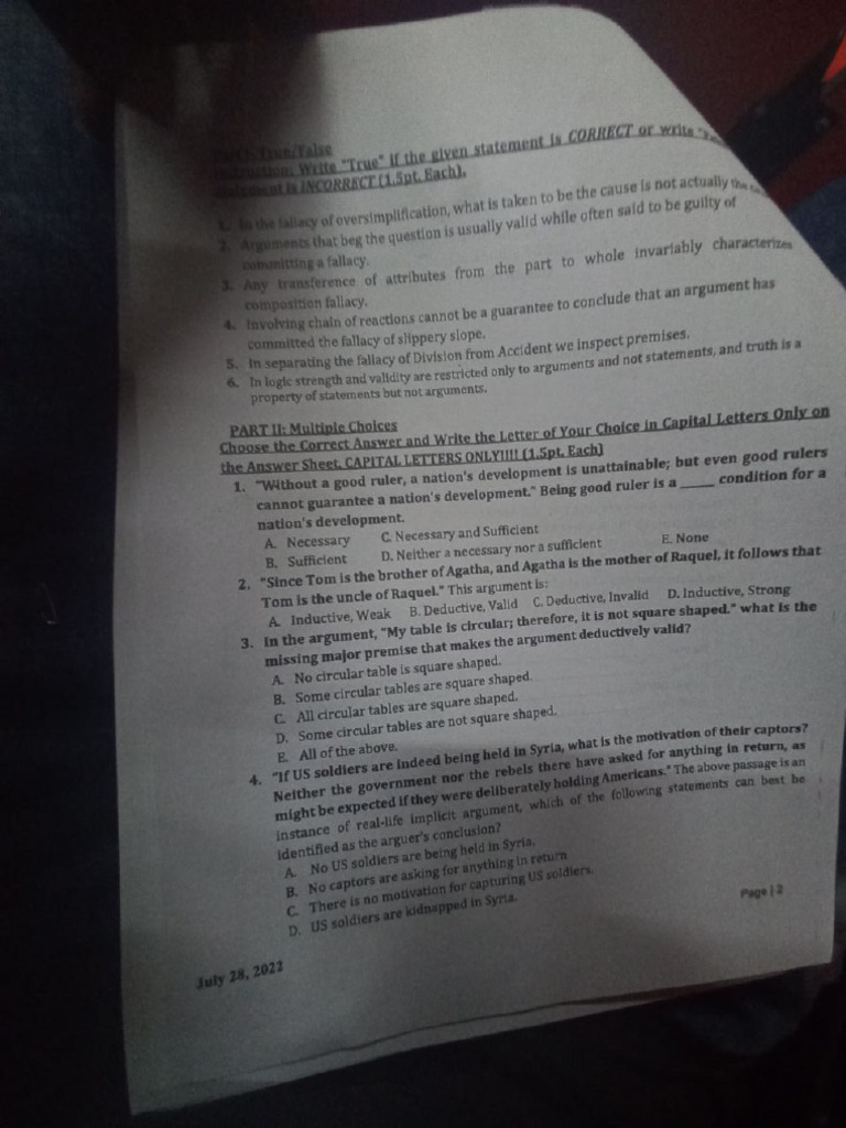 Logic and CT Final Exam 13 (AAU) | PDF