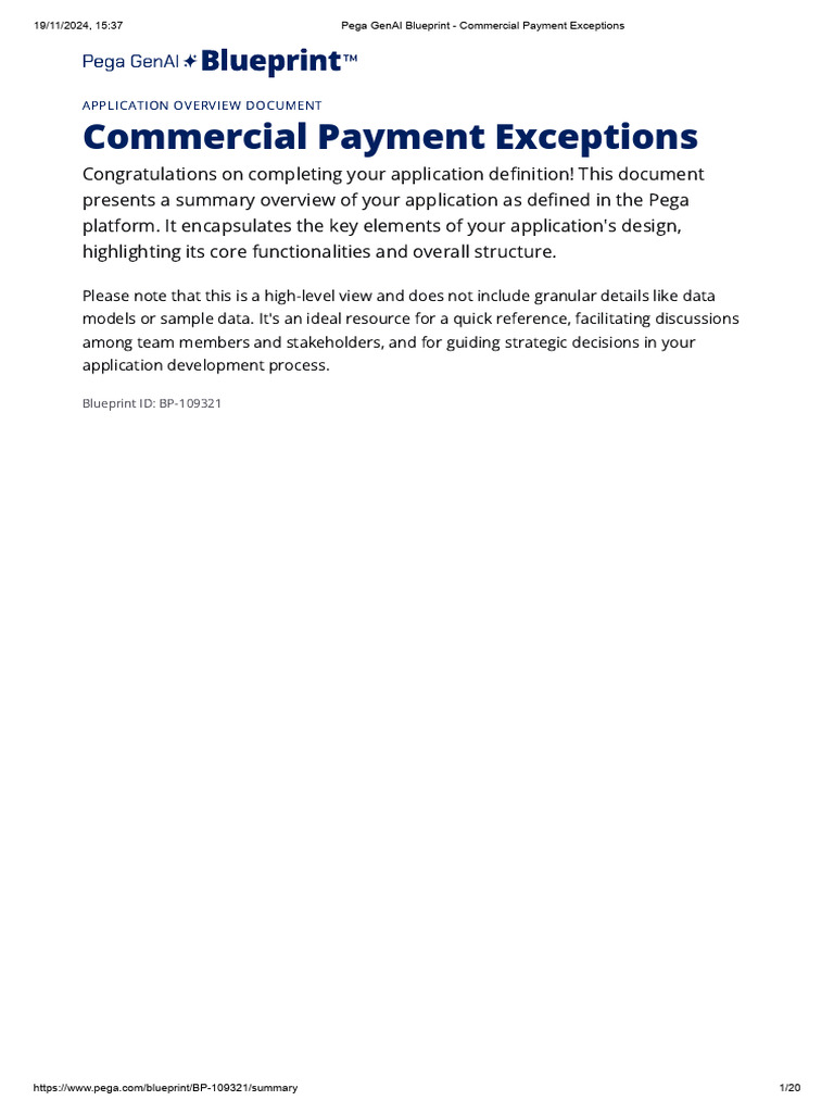 Pega GenAI Blueprint for Payment Exceptions | PDF | Identifier ...