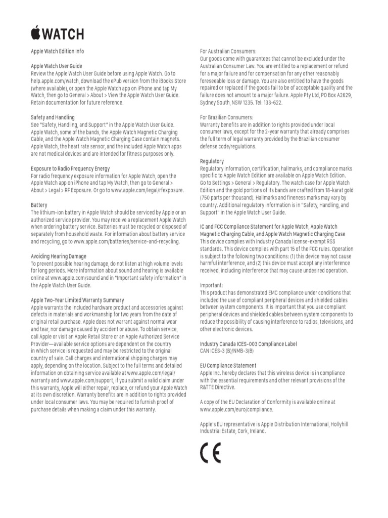 Ma1713 Apple Watch Edition Info | PDF | Apple Inc. | Apple Watch