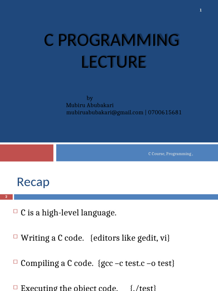 C Programming by Mr. Mubiru Abubakari | PDF | Integer (Computer Science ...