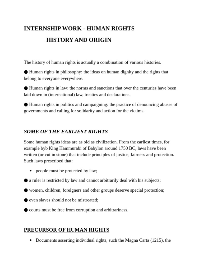 History & Origin of Human Rights | PDF | Human Rights | Rights
