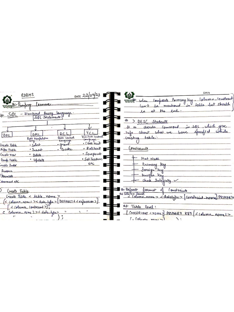 RDBMS Notes Till 1st Sep | PDF