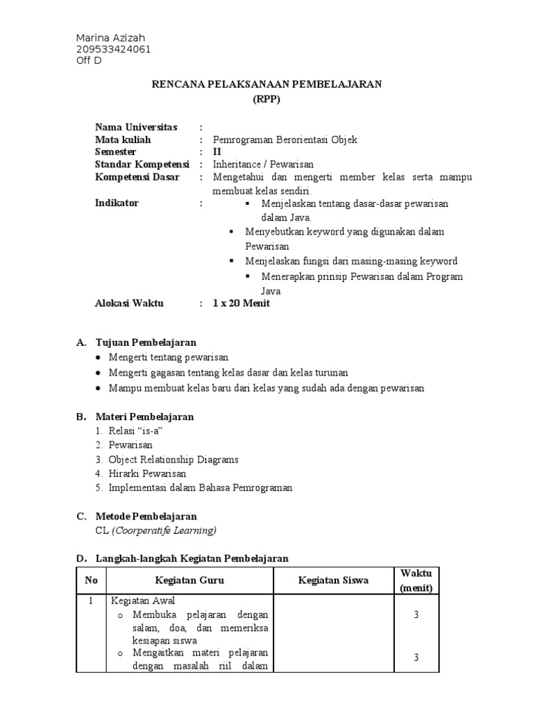 Kegunaan Alokasi Waktu Pada Rpp Silabus Guru Paud