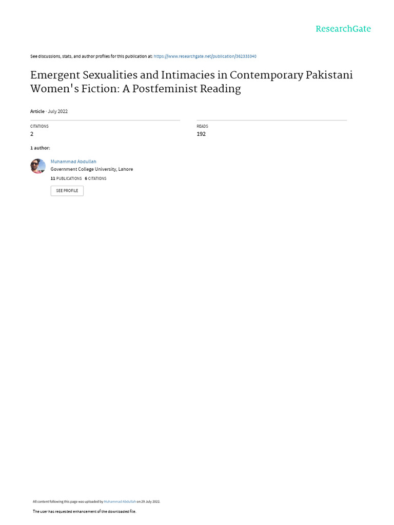 Emergent Sexualities and Intimacies in C | PDF | Feminism | Gender Studies