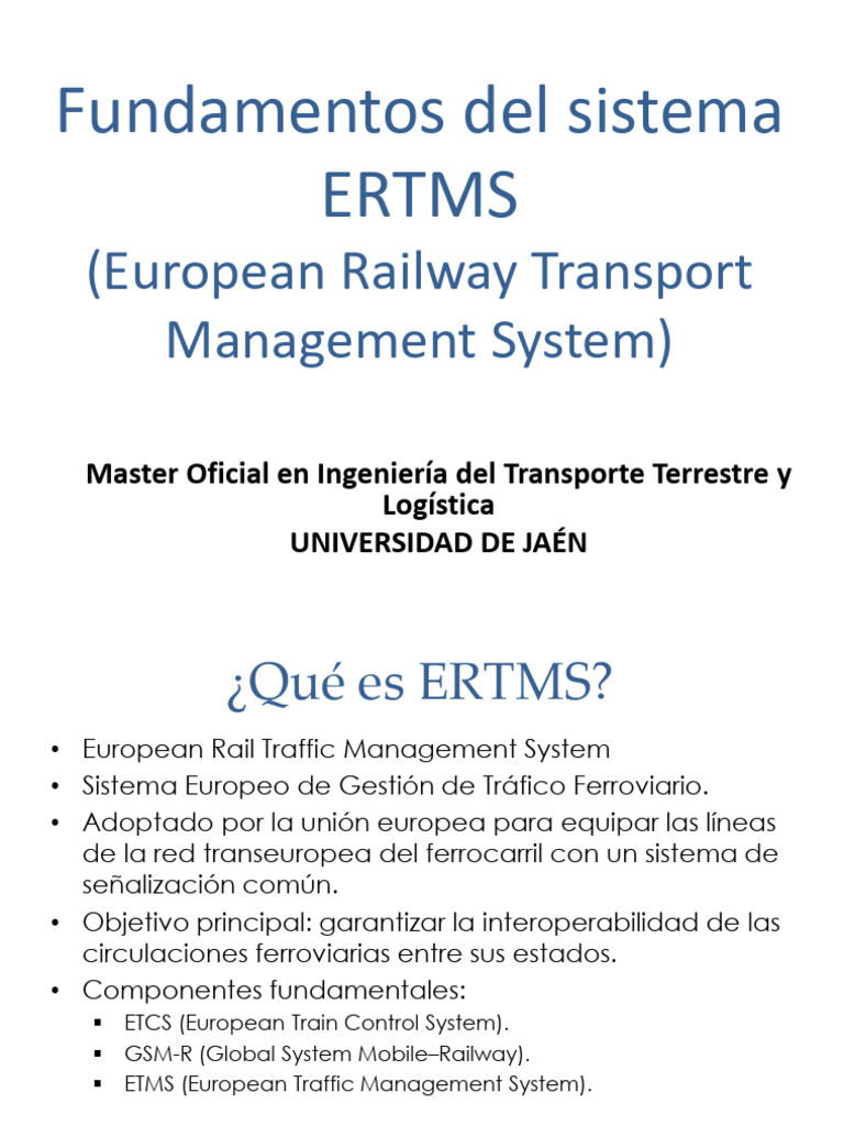 Fundamentos del ERTMS en España | PDF | Transporte | Seguridad ferroviaria
