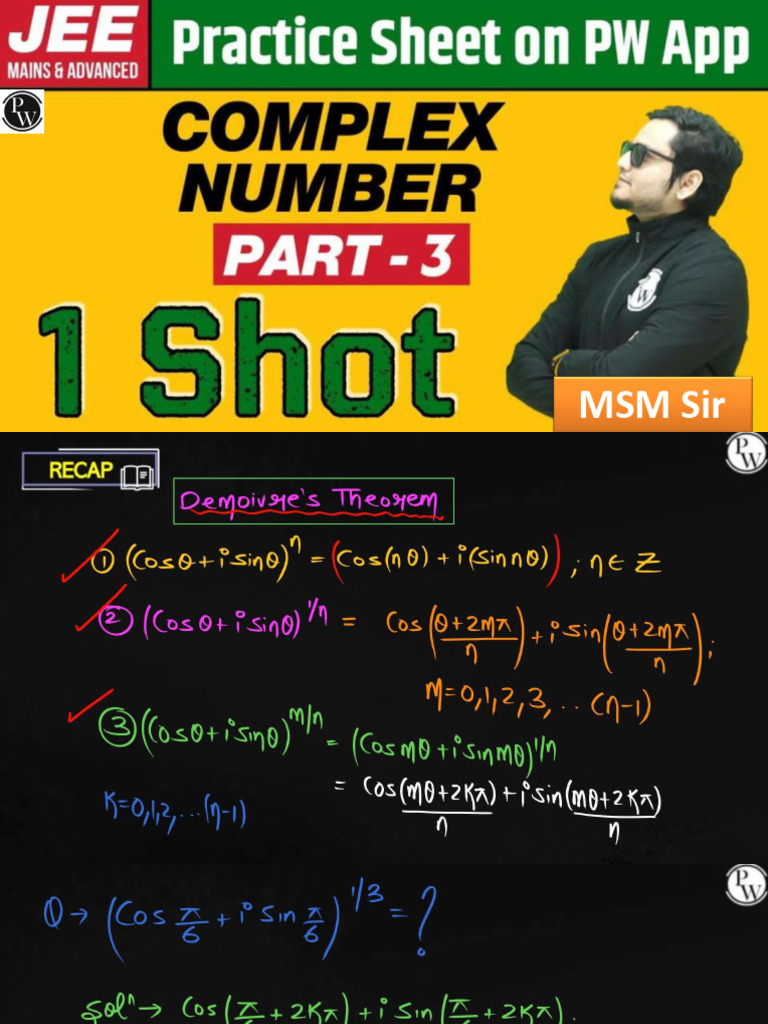 Complex Number (Part - 3) in 1 Shot - Class Notes | PDF