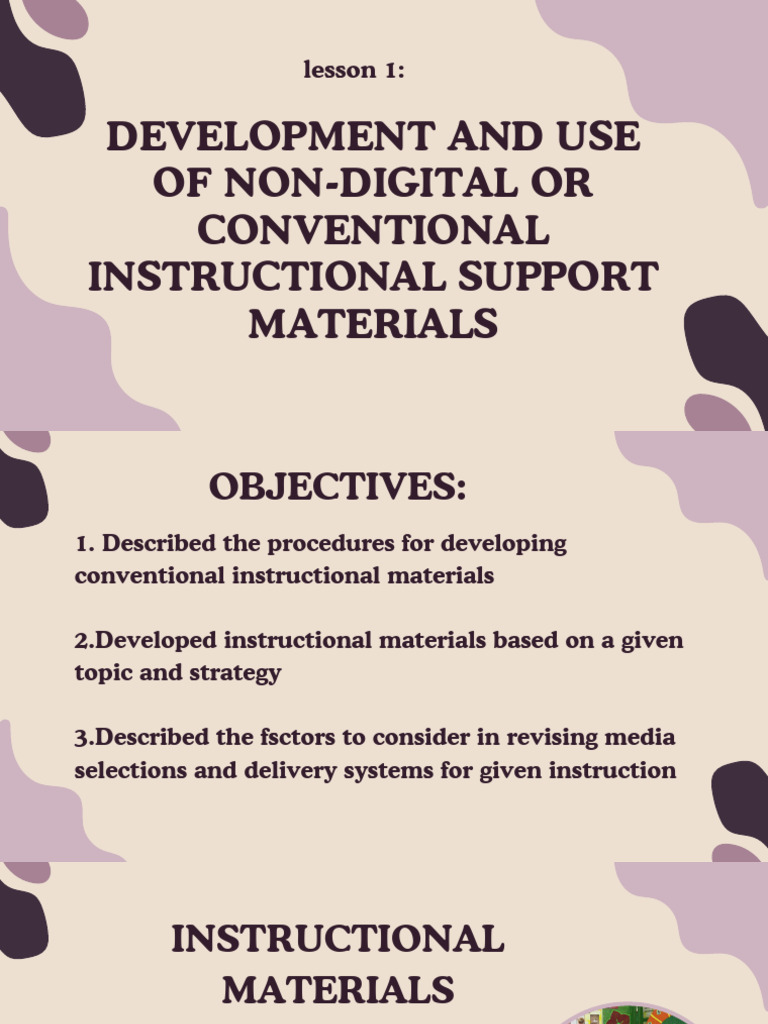 Developing Conventional Instructional Materials | PDF | Human Communication