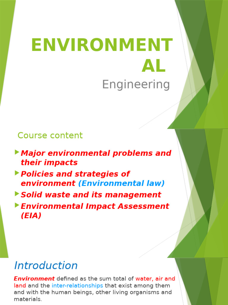 Environmental Engineering Overview | PDF | Soil | Waste