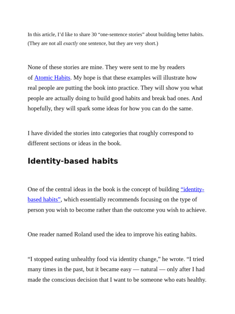 30 Short Stories on Building Habits | PDF