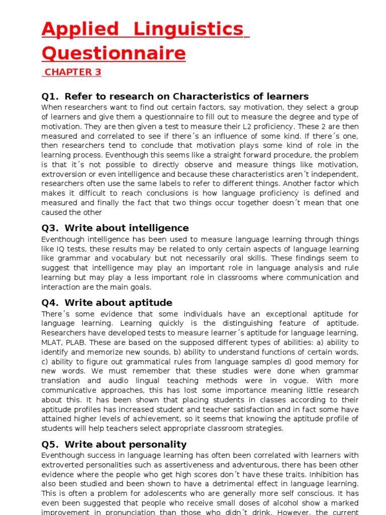 Factors Influencing L2 Learning Success | PDF | Second Language ...