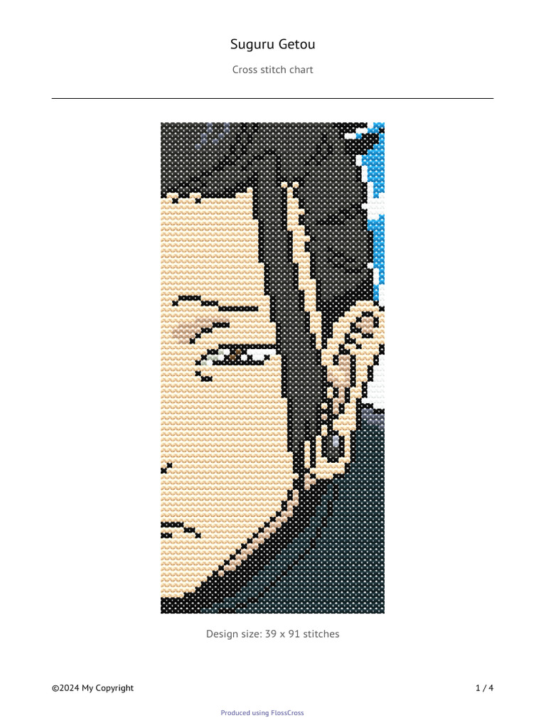 Suguru Getou Cross Stitch Chart | PDF