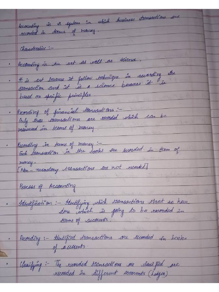 Accountancy Ch1 Notes | PDF
