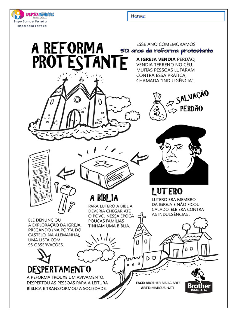 Atividades Para Colorir - A REFORMA PROTESTANTE | PDF