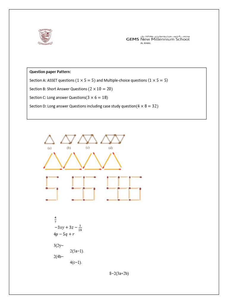 6th Grade Algebra Reinforcement Sheet | PDF | Algebra | Mathematical ...