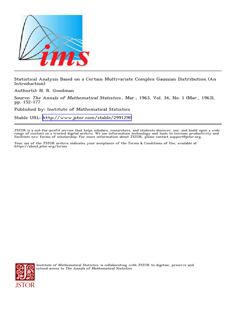 Multivariate Complex Gaussian Analysis | PDF | Mathematical Statistics ...