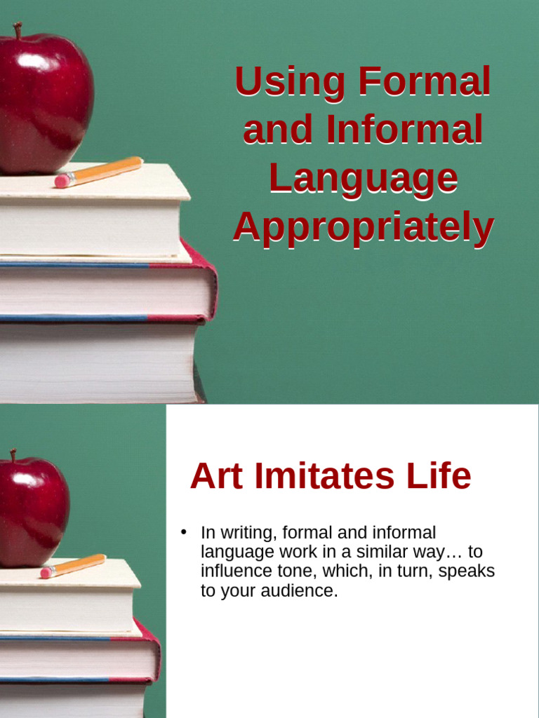 Formal vs Informal Language Use | PDF | Tone (Linguistics) | English ...