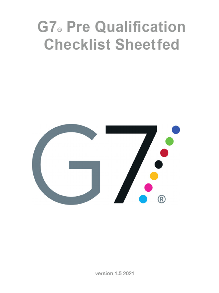 G7 Pre Qualification Checklist Sheetfed - Form | PDF | Calibration ...