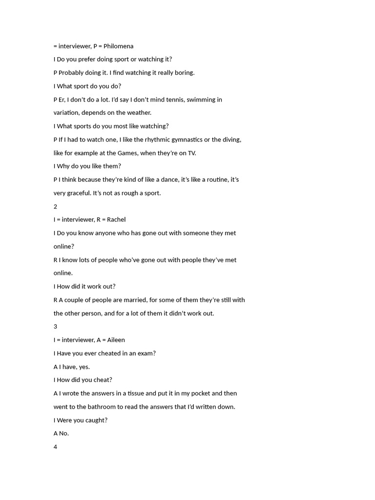 Interview 6.1 - 5 Del 7 | PDF | Language Arts & Discipline | Self ...