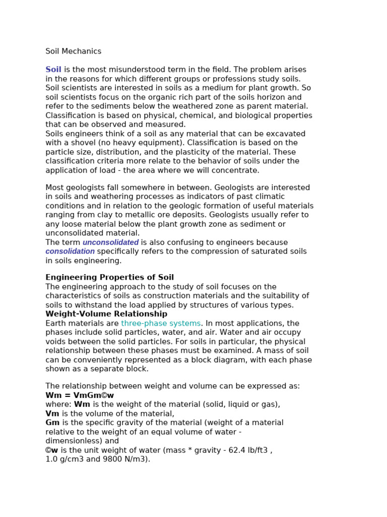 Soil Mechanics INTRODUCTION | PDF | Soil | Clay