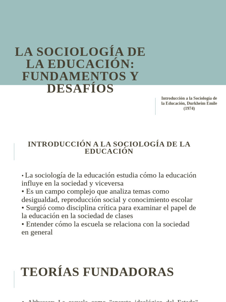 La Sociología de La Educación Introduccion | PDF | Ciencias sociales