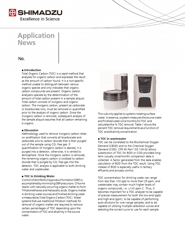 TOC Analysis Using Standard Method 5310B | PDF | Total Organic Carbon ...