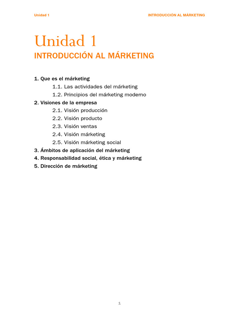 Unidad 1 Introducción Al Márketing | PDF | Marketing | Business