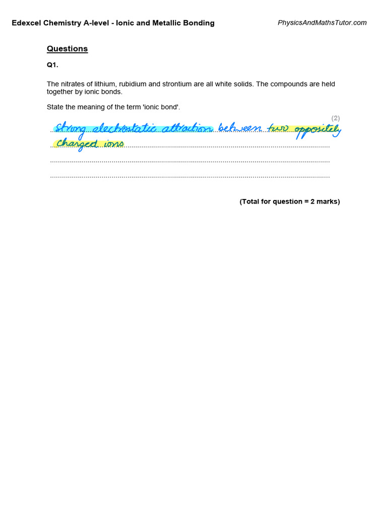 Ionic and Metallic Bonding | PDF | Ion | Ionic Bonding
