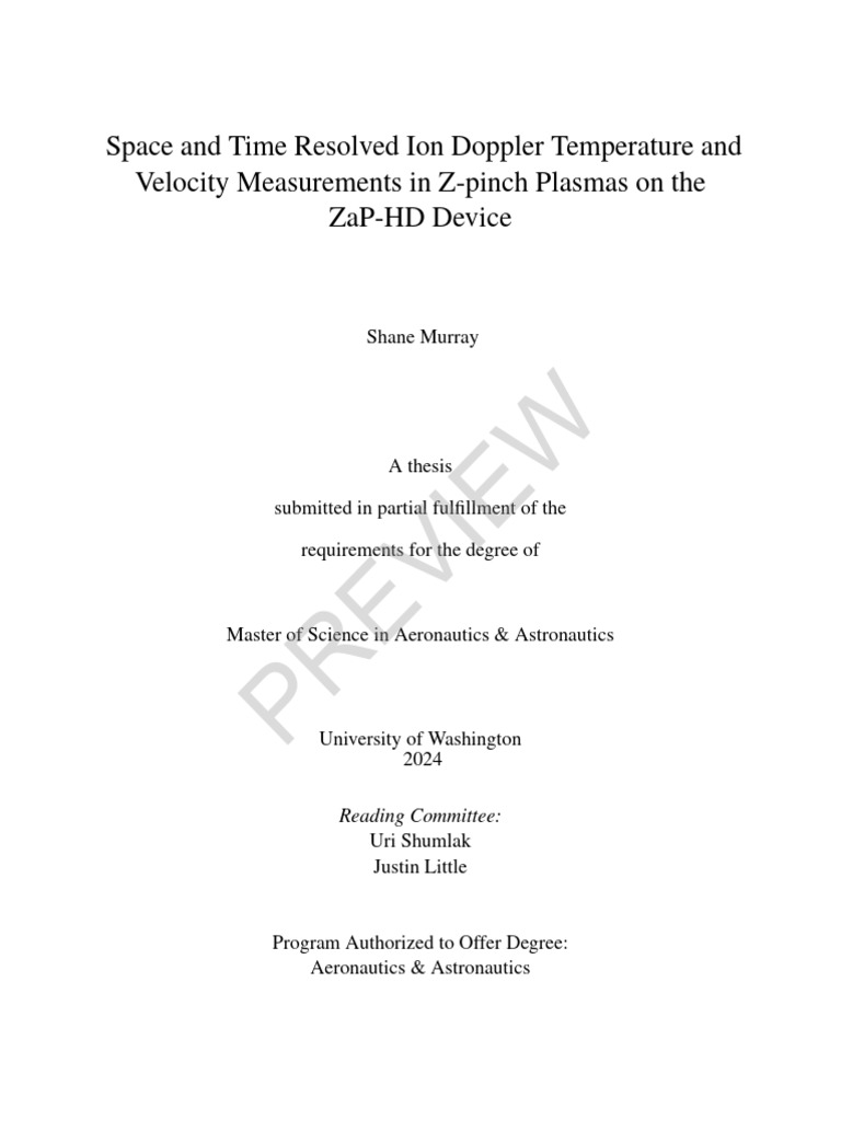 Space and Time Resolved Ion Doppler Temperature and | PDF | Nuclear ...
