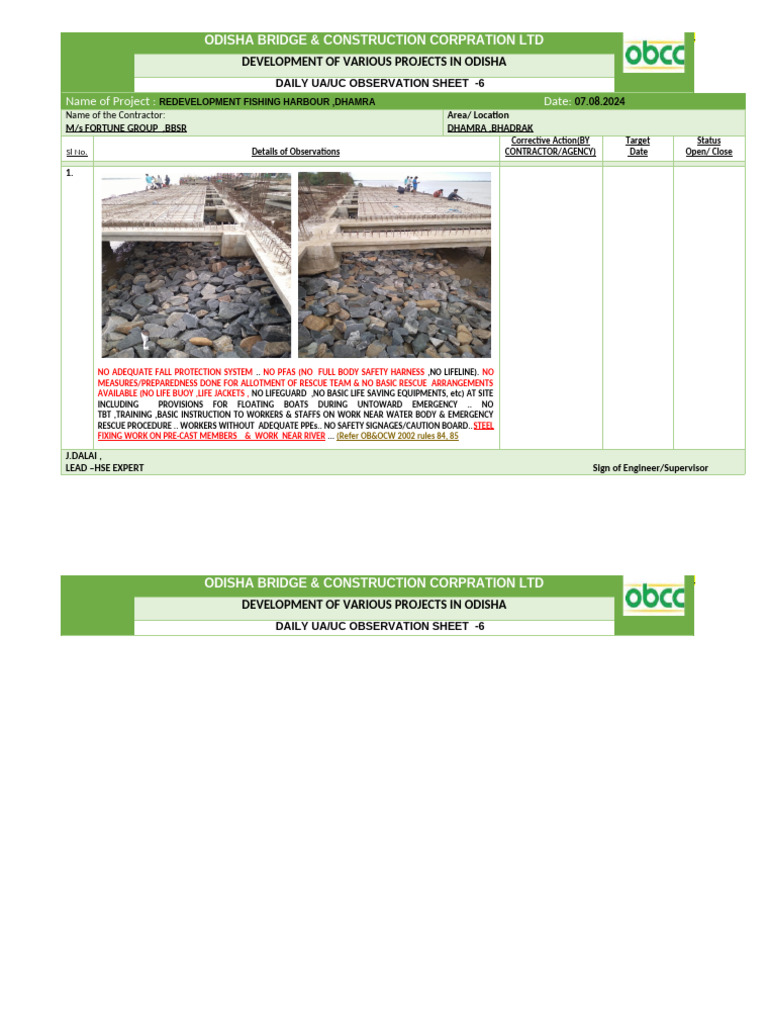 011 DAILY Observation Sheet-REPORT 6 - Dhamra | PDF | Science ...