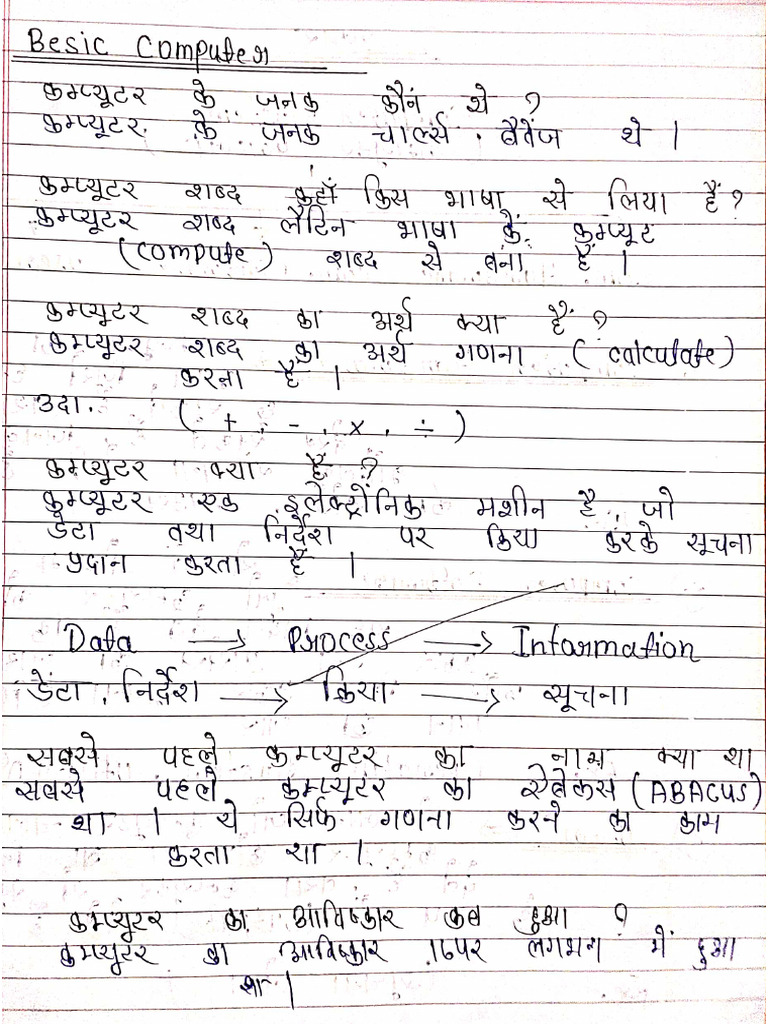 Fundamental of Comouter Notes | PDF