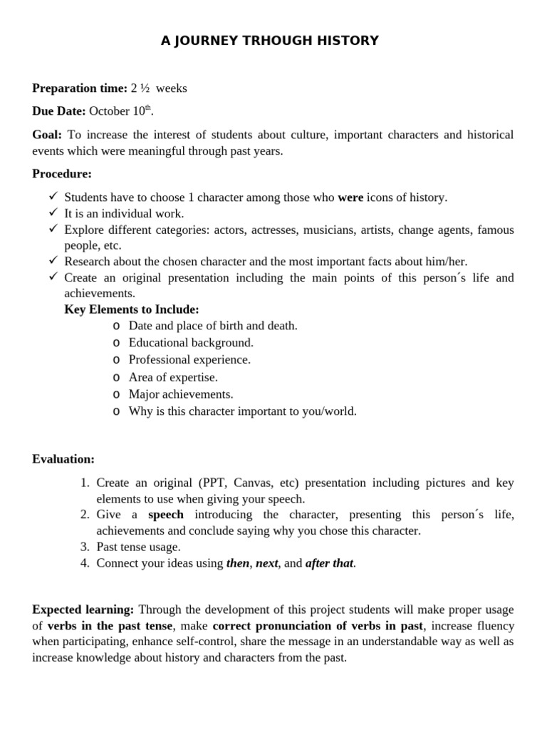 A Journey Trhough History Project | PDF