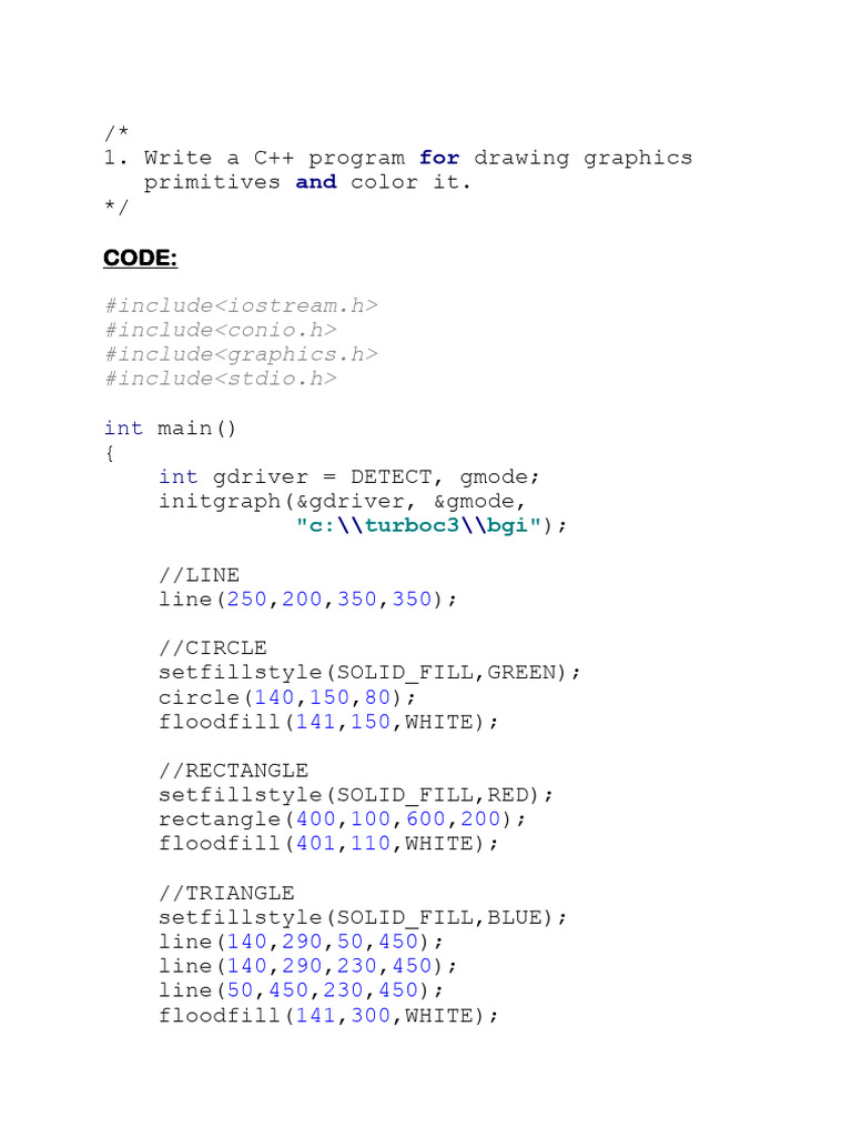C++ Graphics Programming Examples | PDF | Geometry | Geometric Shapes